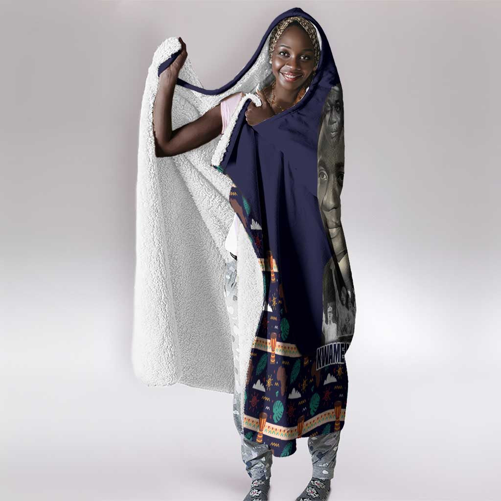 Kwame Nkrumah Hooded Blanket Ghana Pan-African Print Design Portrait and Anti-Colonial Legacy Tribute - African Pride