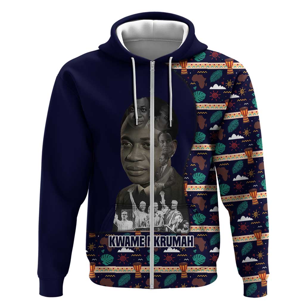 Kwame Nkrumah Hoodie Ghana Pan-African Print Design Portrait and Anti-Colonial Legacy Tribute - African Pride