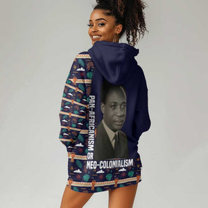 Kwame Nkrumah Hoodie Dress Ghana Pan-African Print Design Portrait and Anti-Colonial Legacy Tribute - African Pride
