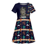 Kwame Nkrumah Kid Short Sleeve Dress Ghana Pan-African Print Design Portrait and Anti-Colonial Legacy Tribute - African Pride