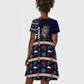 Kwame Nkrumah Kid Short Sleeve Dress Ghana Pan-African Print Design Portrait and Anti-Colonial Legacy Tribute - African Pride