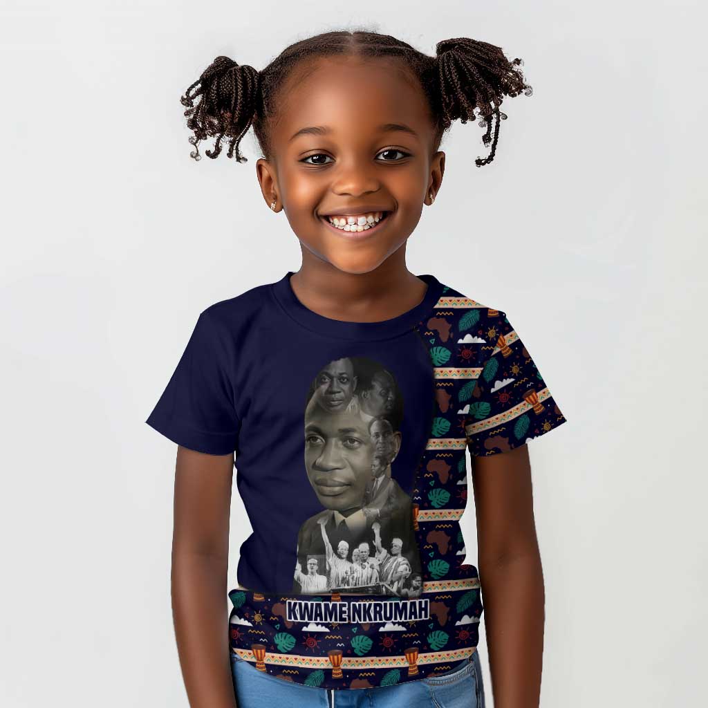 Kwame Nkrumah Kid T shirt Ghana Pan-African Print Design Portrait and Anti-Colonial Legacy Tribute - African Pride