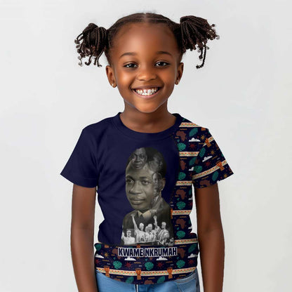 Kwame Nkrumah Kid T shirt Ghana Pan-African Print Design Portrait and Anti-Colonial Legacy Tribute - African Pride