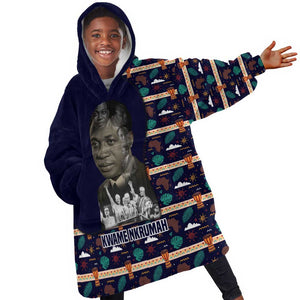 Kwame Nkrumah Kid Wearable Blanket Hoodie Ghana Pan-African Print Design Portrait and Anti-Colonial Legacy Tribute - African Pride