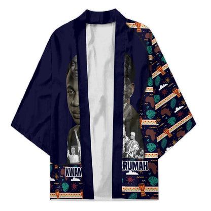 Kwame Nkrumah Kimono Ghana Pan-African Print Design Portrait and Anti-Colonial Legacy Tribute - African Pride