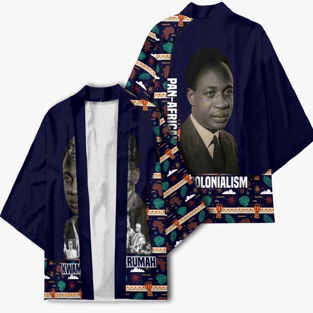 Kwame Nkrumah Kimono Ghana Pan-African Print Design Portrait and Anti-Colonial Legacy Tribute - African Pride