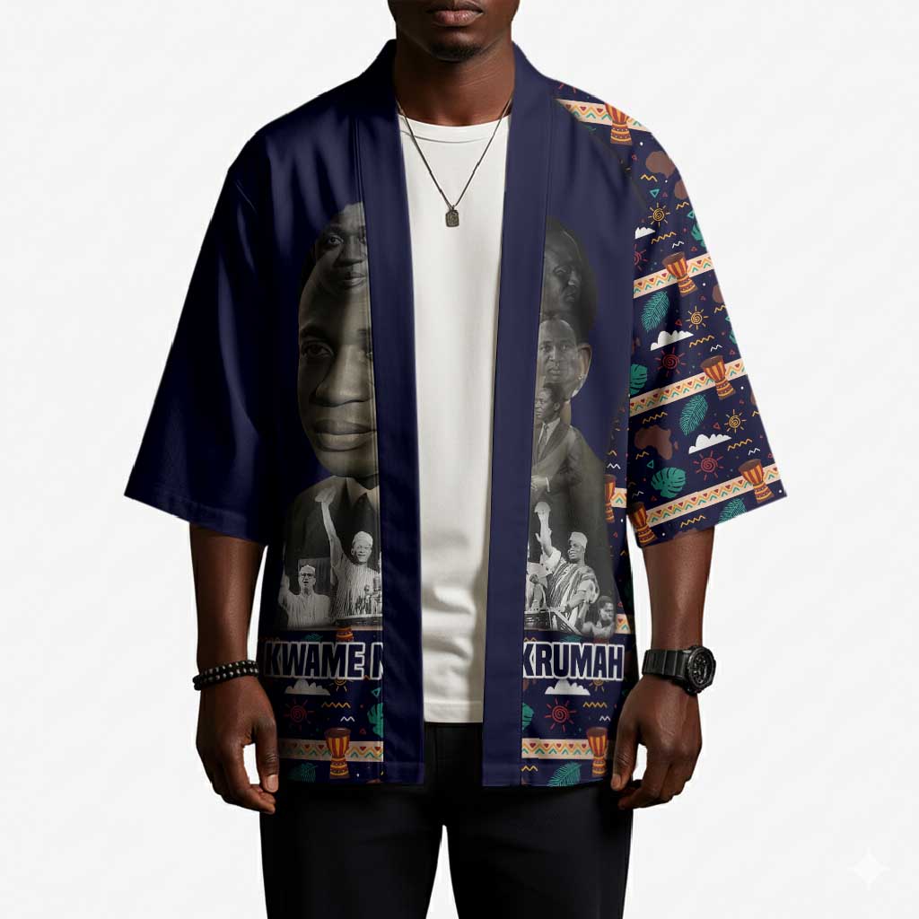 Kwame Nkrumah Kimono Ghana Pan-African Print Design Portrait and Anti-Colonial Legacy Tribute - African Pride