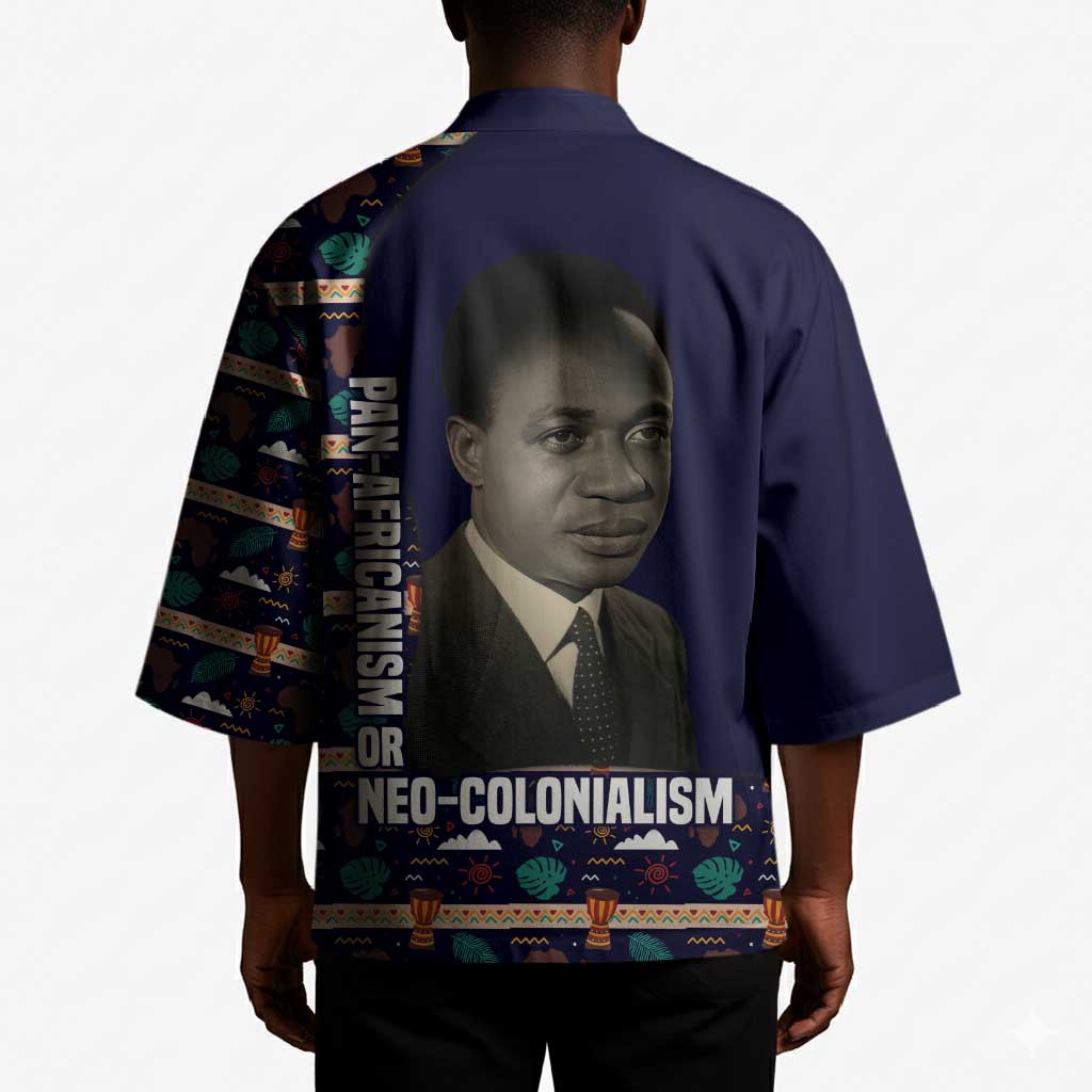 Kwame Nkrumah Kimono Ghana Pan-African Print Design Portrait and Anti-Colonial Legacy Tribute - African Pride