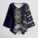 Kwame Nkrumah Kimono Sleeve Blouse Ghana Pan-African Print Design Portrait and Anti-Colonial Legacy Tribute - African Pride
