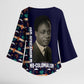 Kwame Nkrumah Kimono Sleeve Blouse Ghana Pan-African Print Design Portrait and Anti-Colonial Legacy Tribute - African Pride