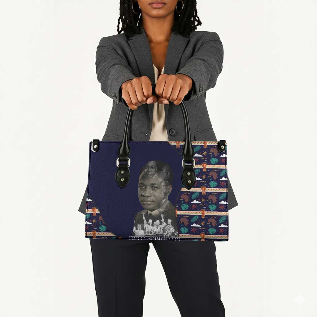 Kwame Nkrumah Leather Bag Ghana Pan-African Print Design Portrait and Anti-Colonial Legacy Tribute - African Pride
