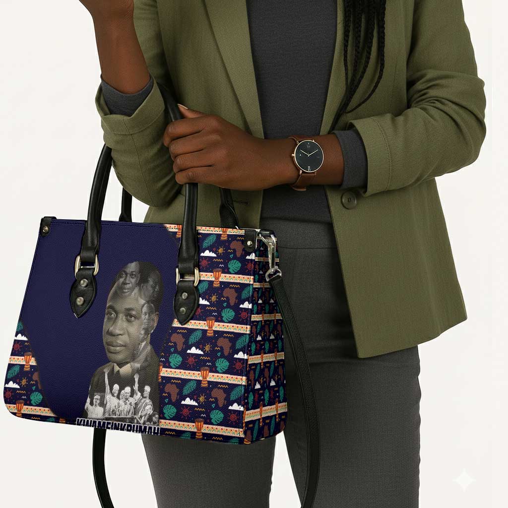 Kwame Nkrumah Leather Bag Ghana Pan-African Print Design Portrait and Anti-Colonial Legacy Tribute - African Pride