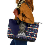 Kwame Nkrumah Leather Tote Bag Ghana Pan-African Print Design Portrait and Anti-Colonial Legacy Tribute - African Pride