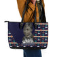 Kwame Nkrumah Leather Tote Bag Ghana Pan-African Print Design Portrait and Anti-Colonial Legacy Tribute - African Pride