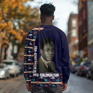 Kwame Nkrumah Long Sleeve Shirt Ghana Pan-African Print Design Portrait and Anti-Colonial Legacy Tribute - African Pride