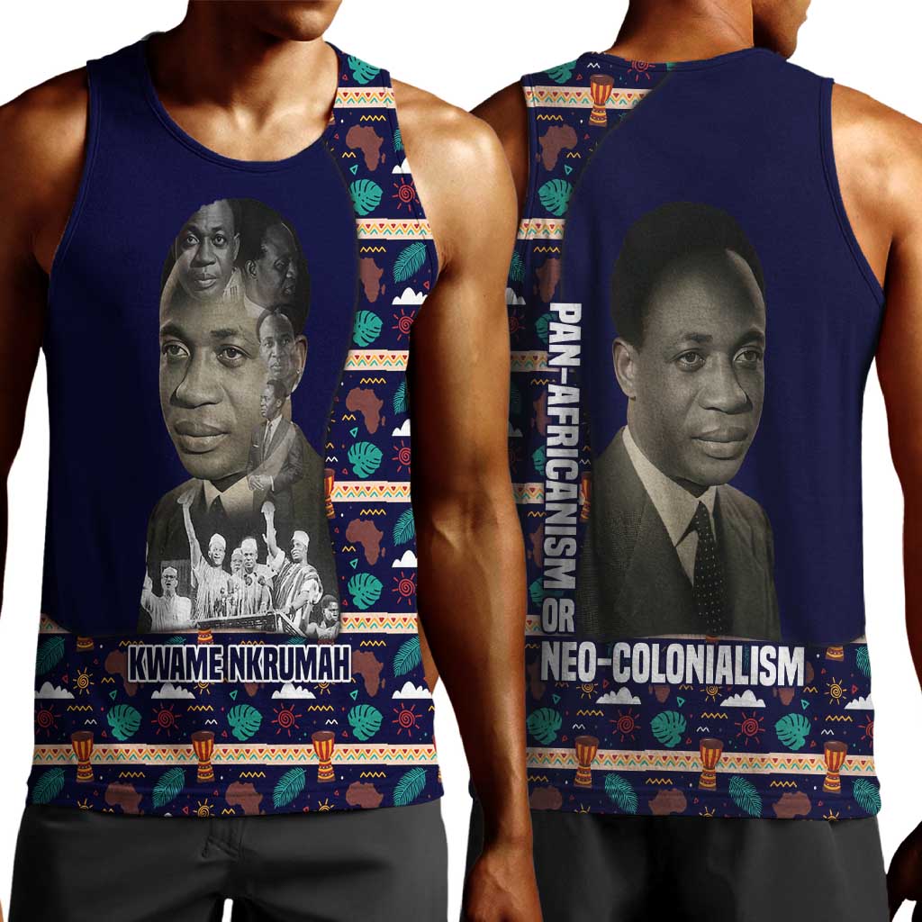 Kwame Nkrumah Men Tank Top Ghana Pan-African Print Design Portrait and Anti-Colonial Legacy Tribute - African Pride
