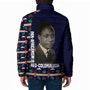 Kwame Nkrumah Padded Jacket Ghana Pan-African Print Design Portrait and Anti-Colonial Legacy Tribute - African Pride