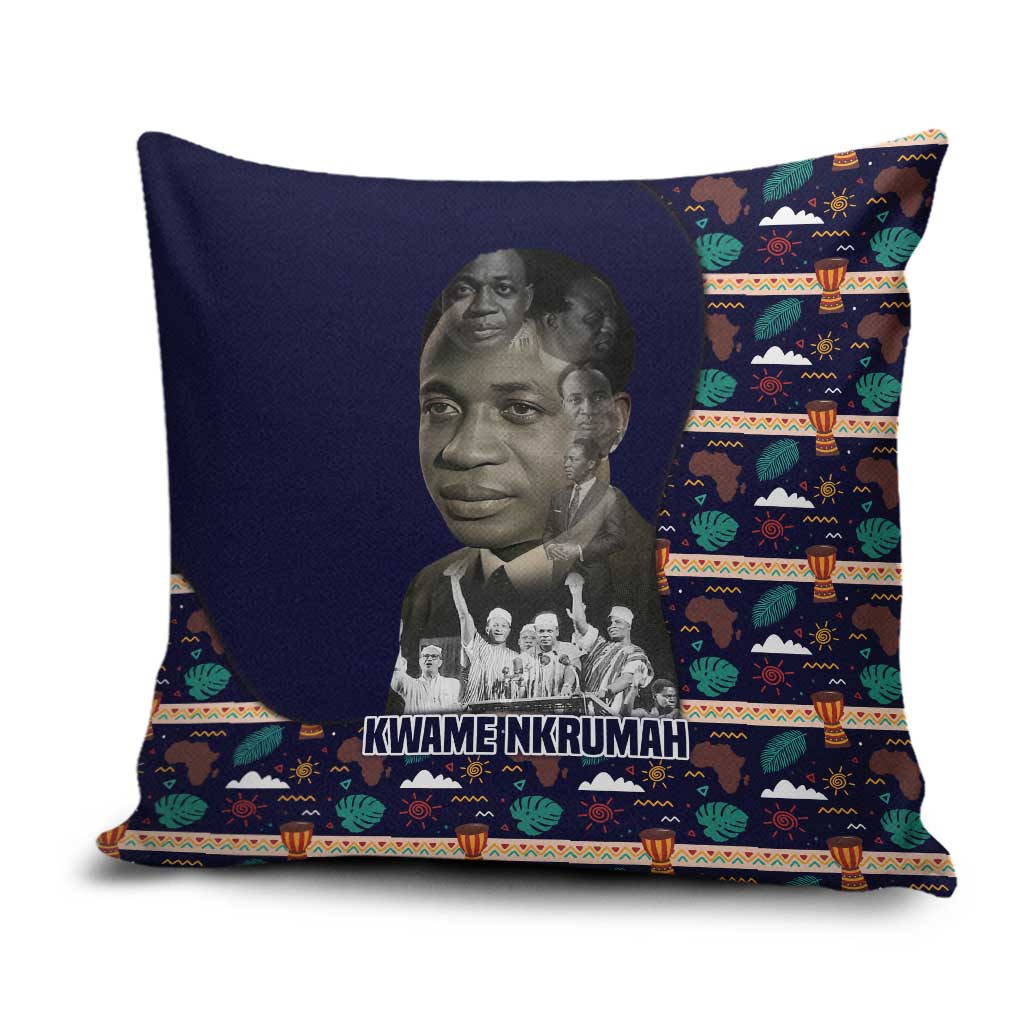 Kwame Nkrumah Pillow Cover Ghana Pan-African Print Design Portrait and Anti-Colonial Legacy Tribute - African Pride