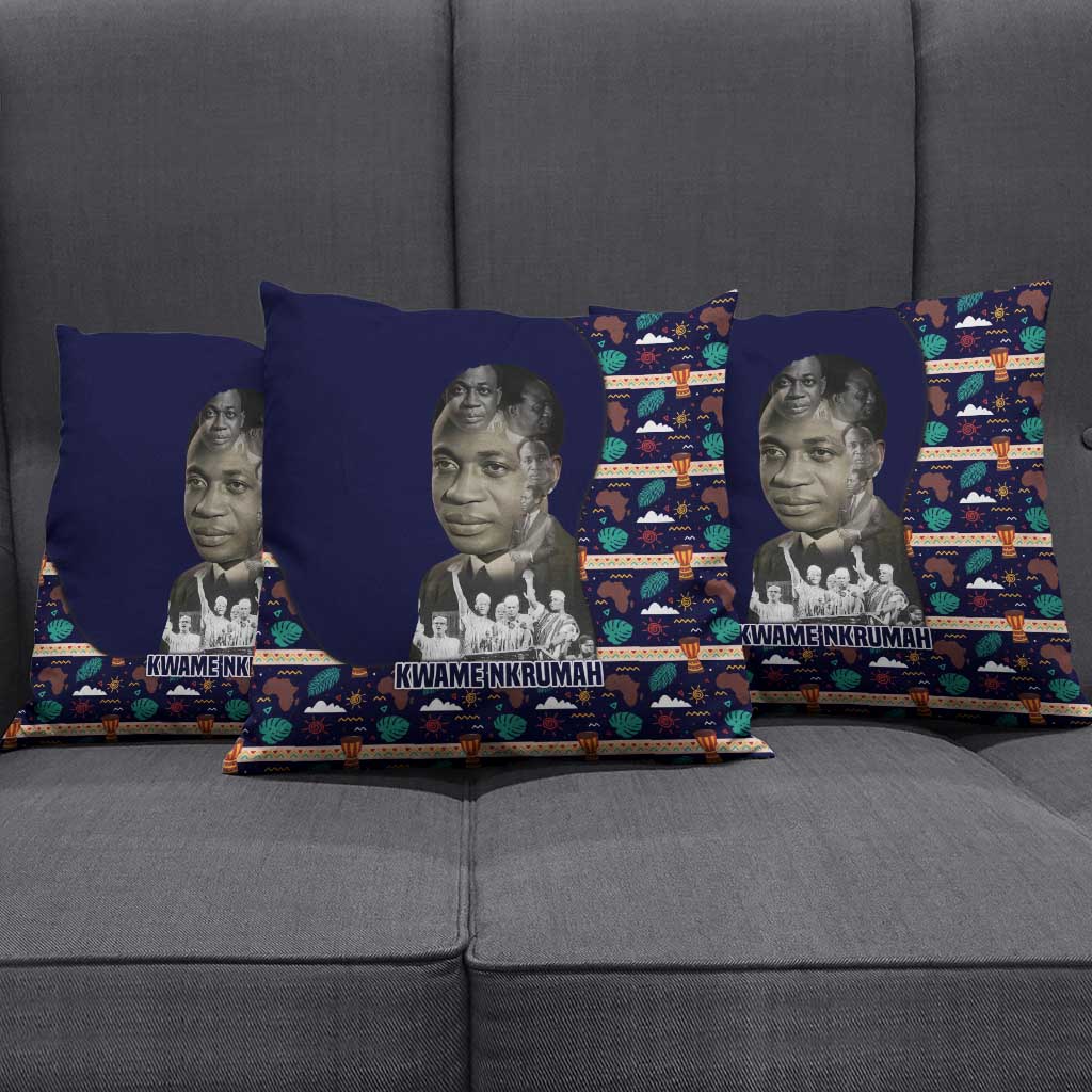 Kwame Nkrumah Pillow Cover Ghana Pan-African Print Design Portrait and Anti-Colonial Legacy Tribute - African Pride