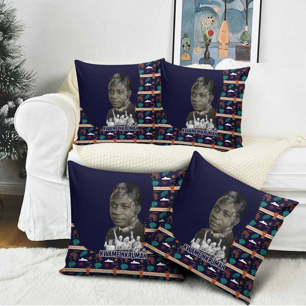 Kwame Nkrumah Pillow Cover Ghana Pan-African Print Design Portrait and Anti-Colonial Legacy Tribute - African Pride
