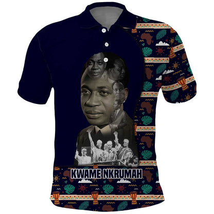 Kwame Nkrumah Polo Shirt Ghana Pan-African Print Design Portrait and Anti-Colonial Legacy Tribute - African Pride