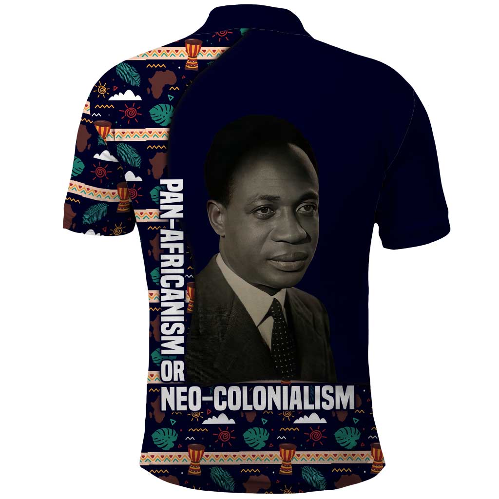 Kwame Nkrumah Polo Shirt Ghana Pan-African Print Design Portrait and Anti-Colonial Legacy Tribute - African Pride