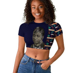 Kwame Nkrumah Raglan Cropped T shirt Ghana Pan-African Print Design Portrait and Anti-Colonial Legacy Tribute - African Pride