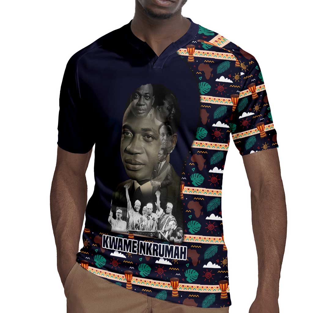 Kwame Nkrumah Rugby Jersey Ghana Pan-African Print Design Portrait and Anti-Colonial Legacy Tribute - African Pride