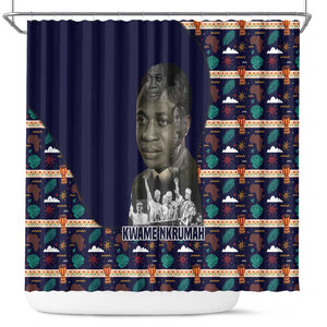 Kwame Nkrumah Shower Curtain Ghana Pan-African Print Design Portrait and Anti-Colonial Legacy Tribute - African Pride