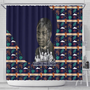 Kwame Nkrumah Shower Curtain Ghana Pan-African Print Design Portrait and Anti-Colonial Legacy Tribute - African Pride