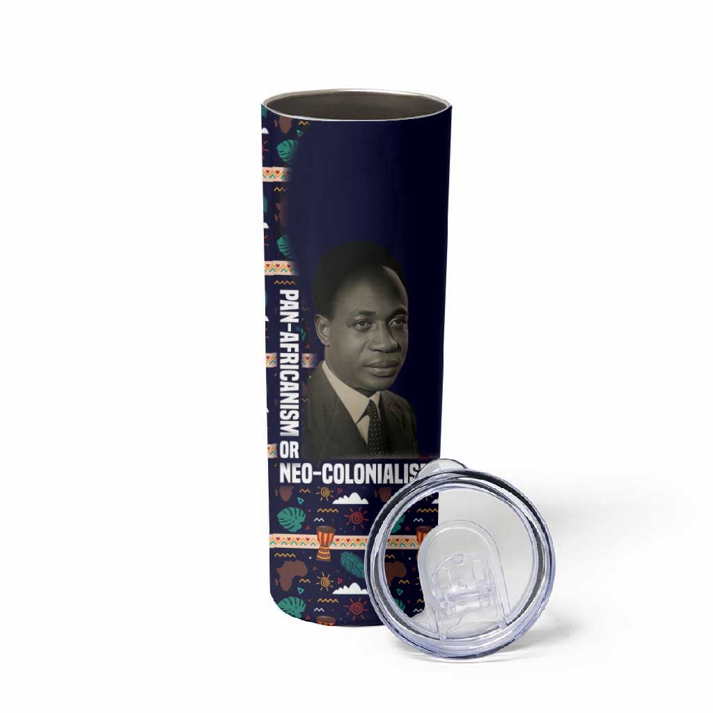 Kwame Nkrumah Skinny Tumbler Ghana Pan-African Print Design Portrait and Anti-Colonial Legacy Tribute - African Pride