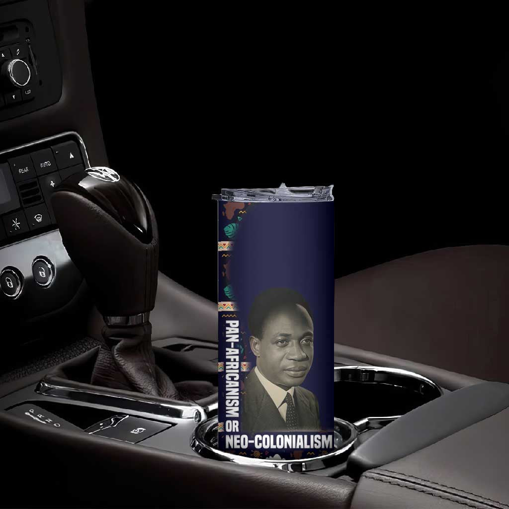 Kwame Nkrumah Skinny Tumbler Ghana Pan-African Print Design Portrait and Anti-Colonial Legacy Tribute - African Pride