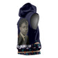 Kwame Nkrumah Sleeveless Hoodie Ghana Pan-African Print Design Portrait and Anti-Colonial Legacy Tribute - African Pride