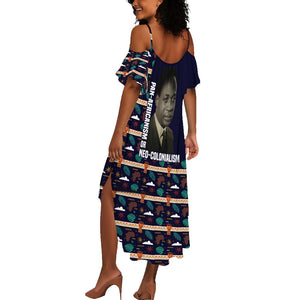 Kwame Nkrumah Summer Maxi Dress Ghana Pan-African Print Design Portrait and Anti-Colonial Legacy Tribute - African Pride