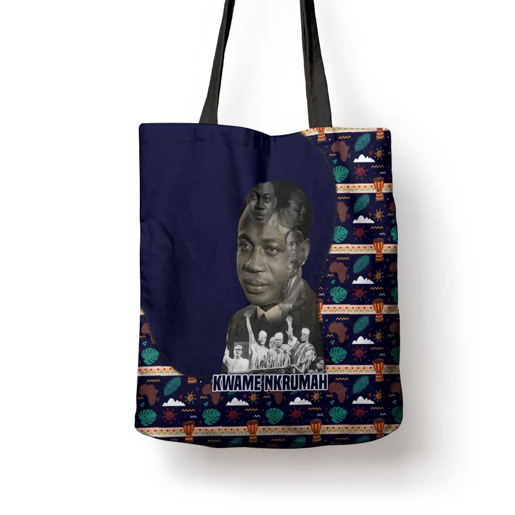 Kwame Nkrumah Tote Bag Ghana Pan-African Print Design Portrait and Anti-Colonial Legacy Tribute - African Pride