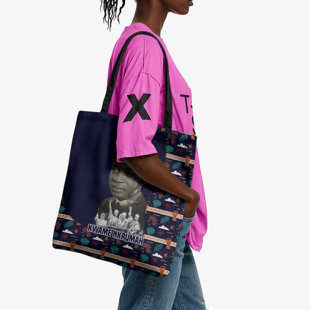 Kwame Nkrumah Tote Bag Ghana Pan-African Print Design Portrait and Anti-Colonial Legacy Tribute - African Pride