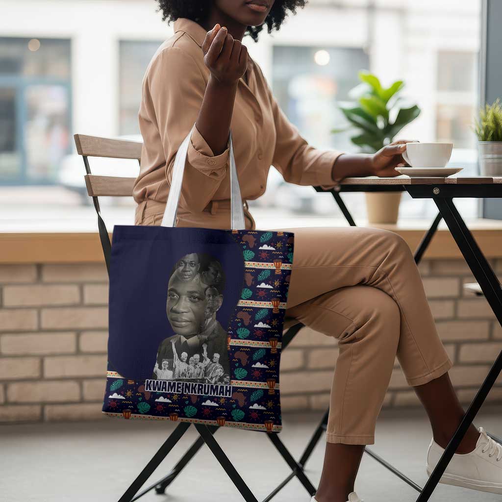Kwame Nkrumah Tote Bag Ghana Pan-African Print Design Portrait and Anti-Colonial Legacy Tribute - African Pride