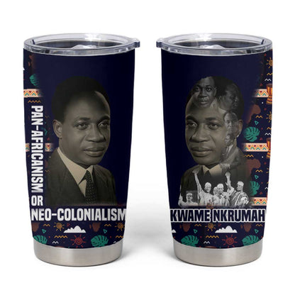 Kwame Nkrumah Tumbler Cup Ghana Pan-African Print Design Portrait and Anti-Colonial Legacy Tribute - African Pride