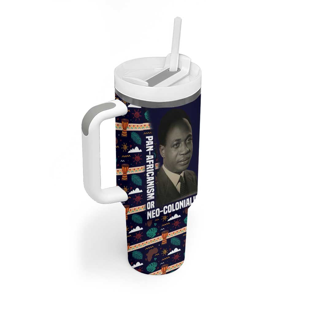 Kwame Nkrumah Tumbler With Handle Ghana Pan-African Print Design Portrait and Anti-Colonial Legacy Tribute - African Pride