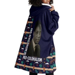 Kwame Nkrumah Wearable Blanket Hoodie Ghana Pan-African Print Design Portrait and Anti-Colonial Legacy Tribute - African Pride
