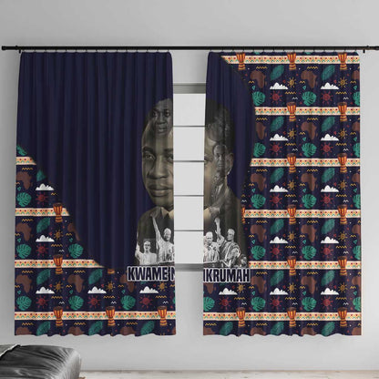 Kwame Nkrumah Window Curtain Ghana Pan-African Print Design Portrait and Anti-Colonial Legacy Tribute - African Pride