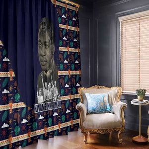 Kwame Nkrumah Window Curtain Ghana Pan-African Print Design Portrait and Anti-Colonial Legacy Tribute - African Pride