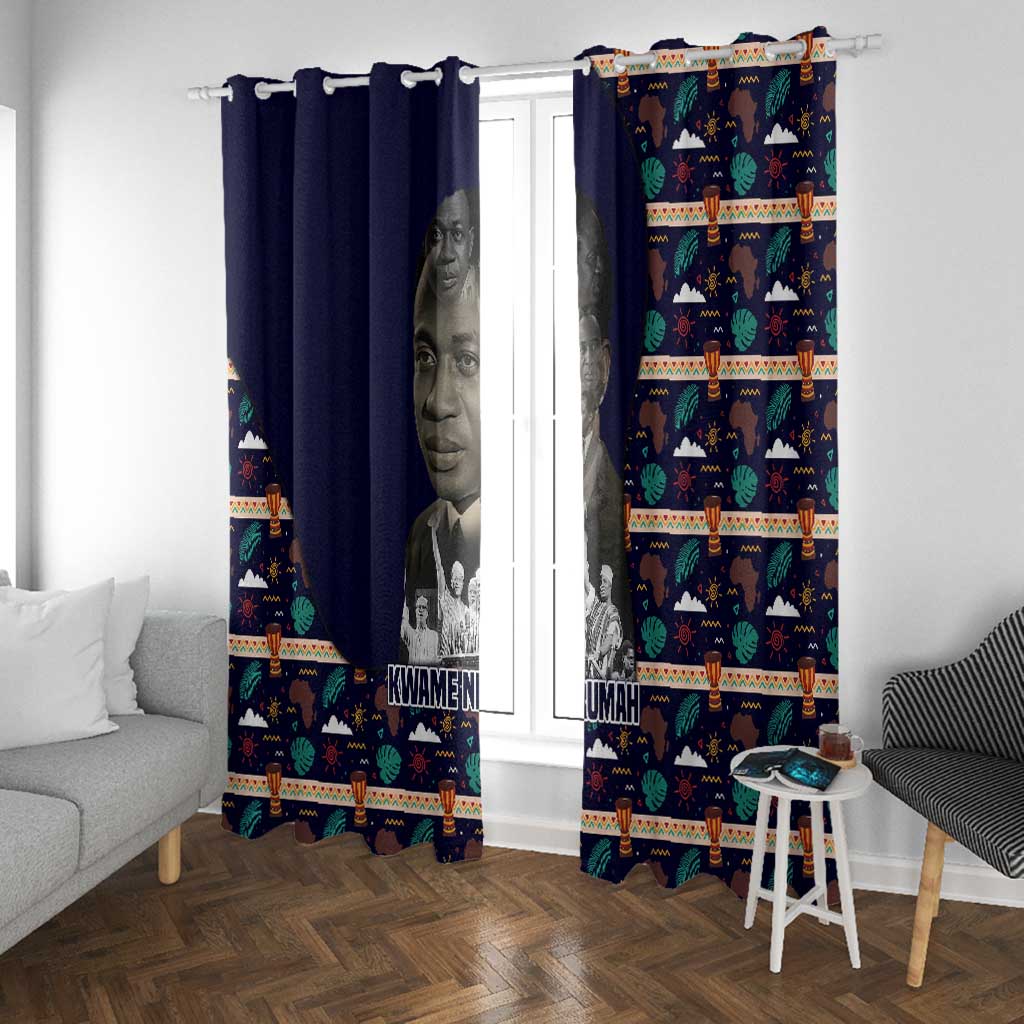 Kwame Nkrumah Window Curtain Ghana Pan-African Print Design Portrait and Anti-Colonial Legacy Tribute - African Pride