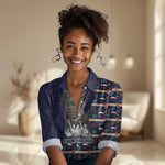 Kwame Nkrumah Women Casual Shirt Ghana Pan-African Print Design Portrait and Anti-Colonial Legacy Tribute - African Pride