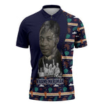 Kwame Nkrumah Zipper Polo Shirt Ghana Pan-African Print Design Portrait and Anti-Colonial Legacy Tribute - African Pride