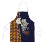 Kwame Nkrumah Ghana Apron African Map Pattern Design and Economic Freedom Quote Tribute - African Pride