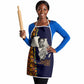 Kwame Nkrumah Ghana Apron African Map Pattern Design and Economic Freedom Quote Tribute - African Pride