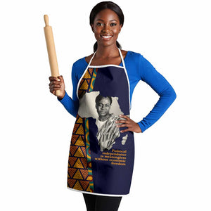 Kwame Nkrumah Ghana Apron African Map Pattern Design and Economic Freedom Quote Tribute - African Pride