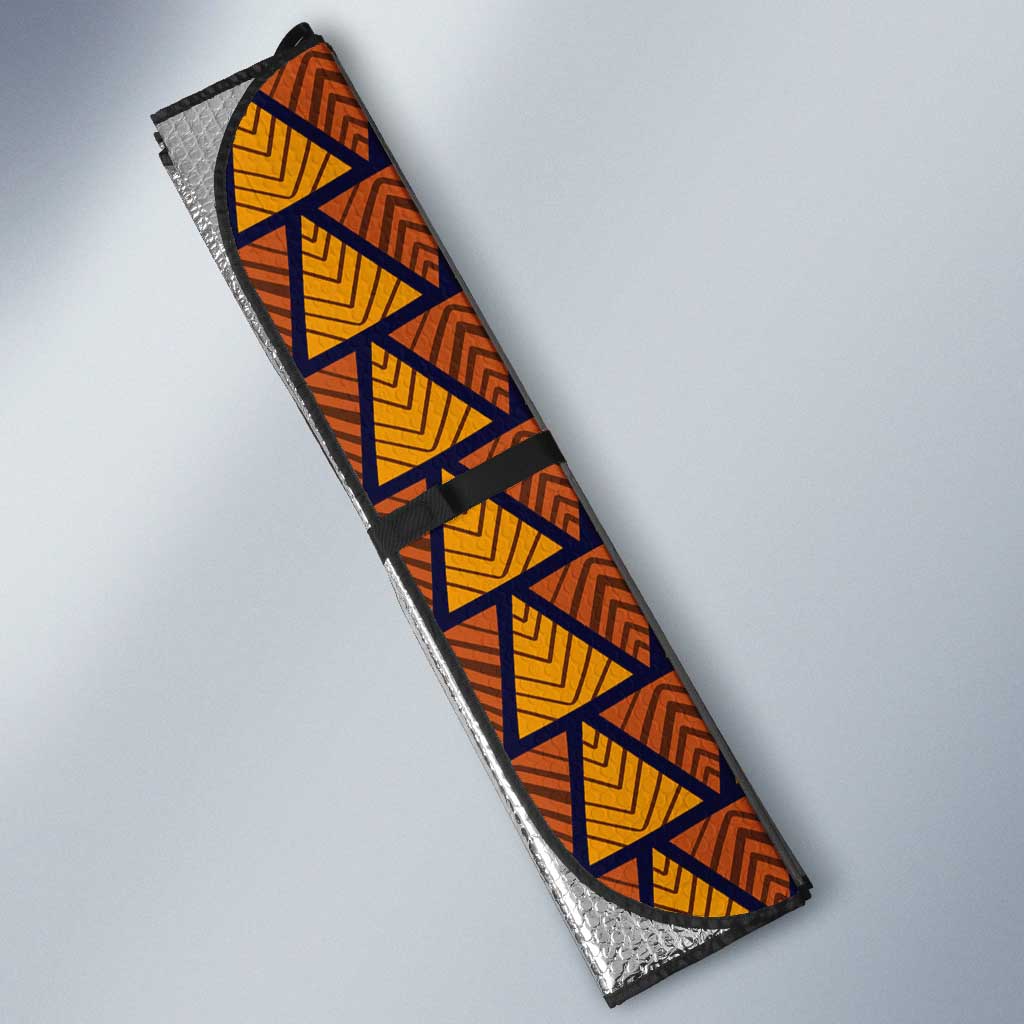 Kwame Nkrumah Ghana Auto Sun Shade African Map Pattern Design and Economic Freedom Quote Tribute - African Pride