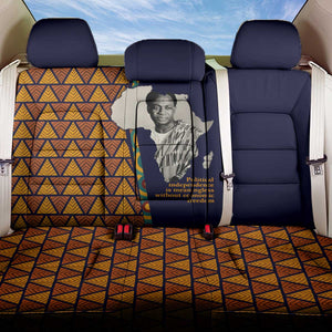 Kwame Nkrumah Ghana Back Car Seat Cover African Map Pattern Design and Economic Freedom Quote Tribute - African Pride
